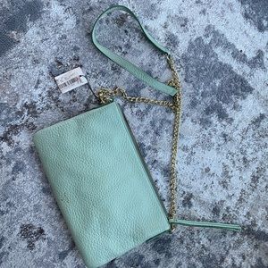Mint green leather FOSSIL CROSSBODY